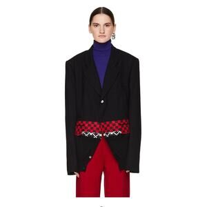 Haider Ackermann Soft Strechy Embroidered Wool Sweater SZ L